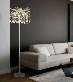 Globo Stehleuchte 5flg silberfarbengrau