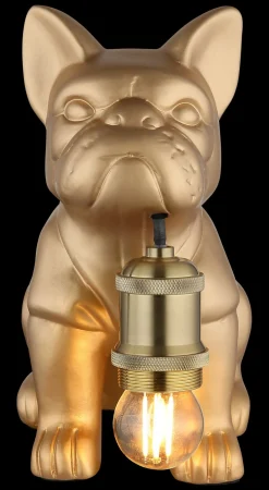 Globo Tischleuchte 1flg goldfarbenrot