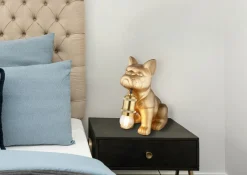 Globo Tischleuchte 1flg goldfarbenrot