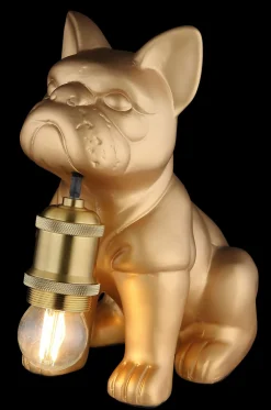 Globo Tischleuchte 1flg goldfarbenrot