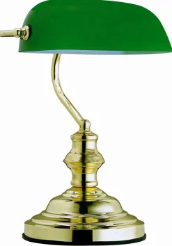 Globo Tischleuchte 1flg grüngoldfarbengelb