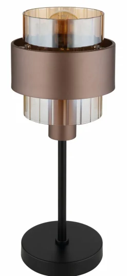 Globo Tischleuchte 1flg schwarzbraunrot