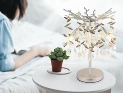 Globo Tischleuchte 3flg silberfarbengrau