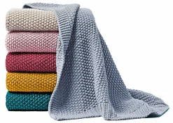 Hahn Jersey-Strickdecke grau