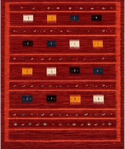 Handknüpfteppich rot