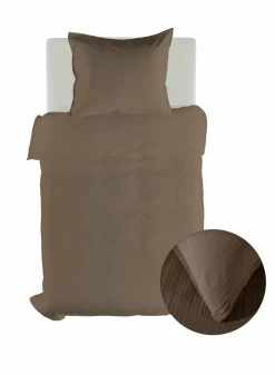 Heckett Musselin-Bettwäsche braungrau