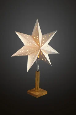 Hellum Glühlampenwerk Tischleuchte Papierstern braun