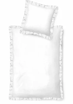 Inspiration Home Renforce-Bettwäsche "Rüsche" weiß