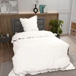 Inspiration Home Renforce-Bettwäsche "Rüsche" weiß