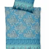 Inspiration Home Satin-Bettwäsche mehrfarbigblaugrün