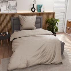 Inspiration Home Satin-Bettwäsche grau