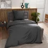 Inspiration Home Satin-Bettwäsche grauschwarz
