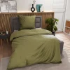 Inspiration Home Satin-Bettwäsche grün