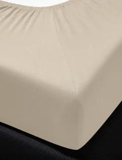 Irisette Jersey-Spannbetttuch braun