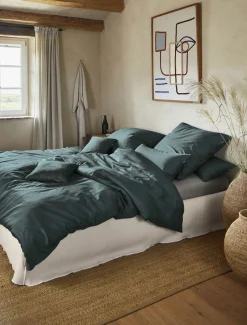 Irisette Satin-Bettwäsche grün