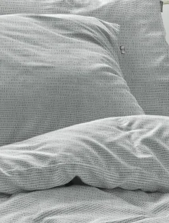 Irisette Seersucker-Bettwäsche silberfarben