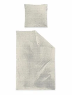 Irisette Seersucker-Bettwäsche braun