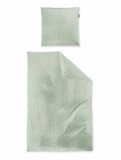 Irisette Seersucker-Bettwäsche grün