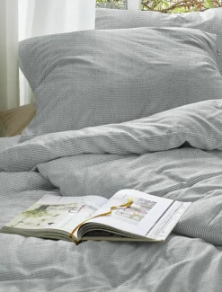 Irisette Seersucker-Bettwäsche silberfarben