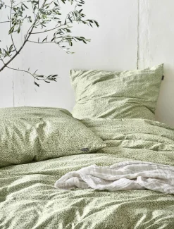 Irisette Seersucker-Bettwäsche grün