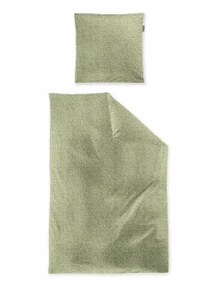 Irisette Seersucker-Bettwäsche grün