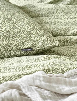 Irisette Seersucker-Bettwäsche grün