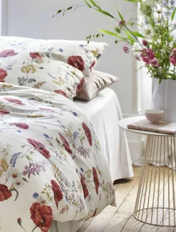 Irisette Seersucker-Bettwäsche rot