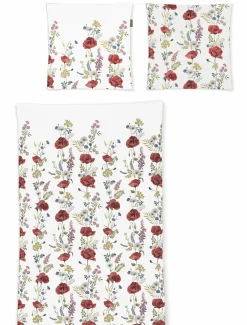 Irisette Seersucker-Bettwäsche rot