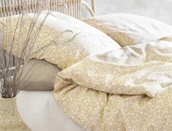 Irisette Seersucker-Bettwäsche beige