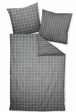 Janine Mako-Satin-Bettwäsche silberfarbengrau