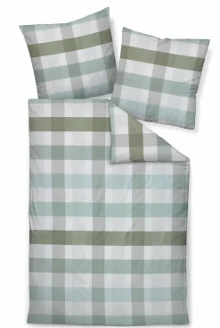 Janine Mako-Satin-Bettwäsche grün