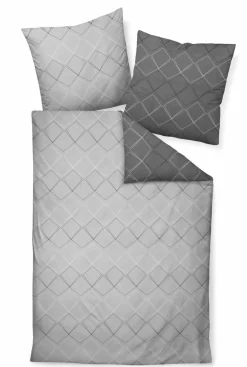 Janine Mako-Satin-Bettwäsche grau