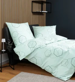 Janine Mako-Satin-Bettwäsche grün