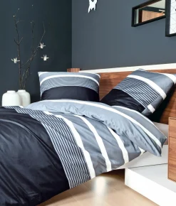 Janine Mako-Satin-Bettwäsche silberfarbengrau