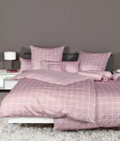 Janine Mako-Satin-Bettwäsche weißpink