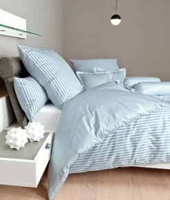 Janine Mako-Satin-Bettwäsche blau