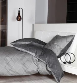 Janine Mako-Satin-Bettwäsche grau