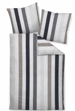 Janine Mako-Satin-Bettwäsche grauschwarz