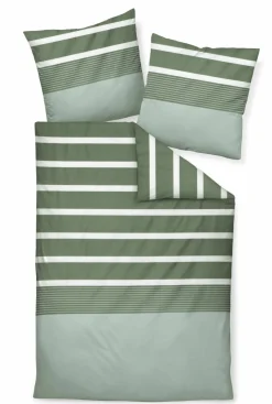 Janine Mako-Satin-Bettwäsche grün