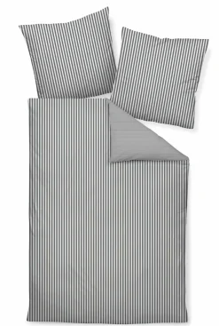 Janine Mako-Satin-Bettwäsche silberfarbengrau