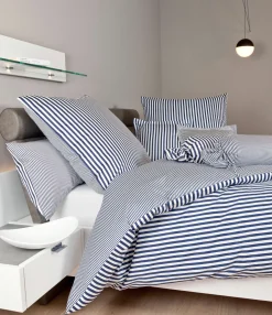 Janine Mako-Satin-Bettwäsche blau