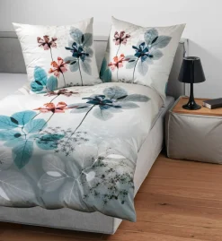 Janine Mako-Satin-Bettwäsche grün