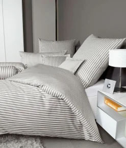 Janine Mako-Satin-Bettwäsche beigebraun