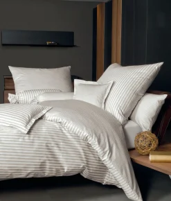 Janine Mako-Satin-Bettwäsche beigebraun