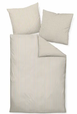 Janine Mako-Satin-Bettwäsche beigebraun