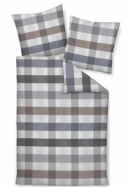 Janine Mako-Satin-Bettwäsche grauschwarz