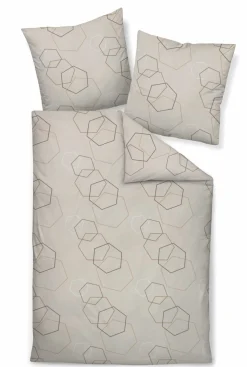 Janine Mako-Satin-Bettwäsche beigebraun