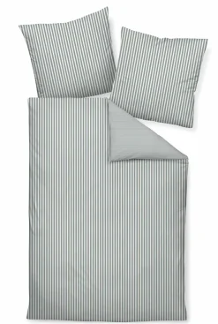 Janine Mako-Satin-Bettwäsche silberfarbengrau