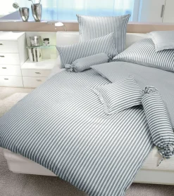 Janine Mako-Satin-Bettwäsche silberfarbengrau