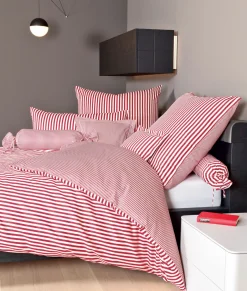 Janine Mako-Satin-Bettwäsche rot